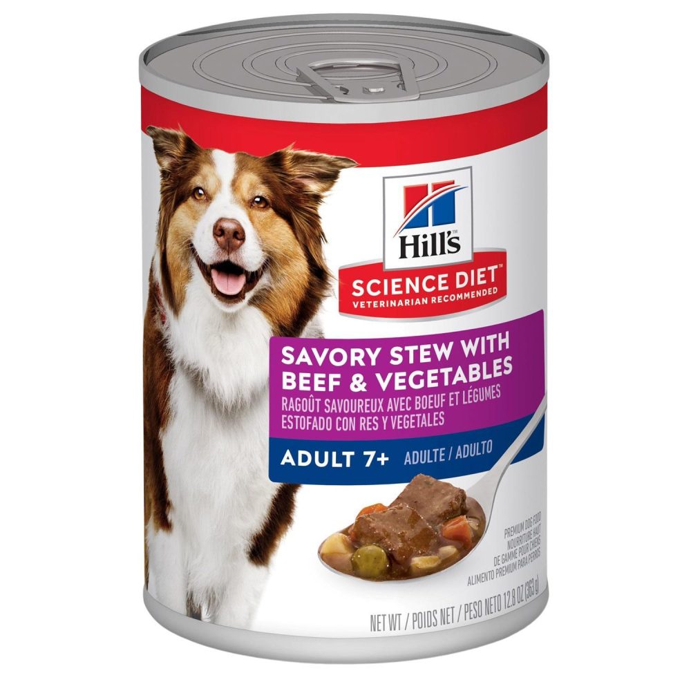 Adult 7+ Savory Stew with Beef & Vegetables Dog Food / 12.8 oz – 12 pk | Wet Food Dog Dog