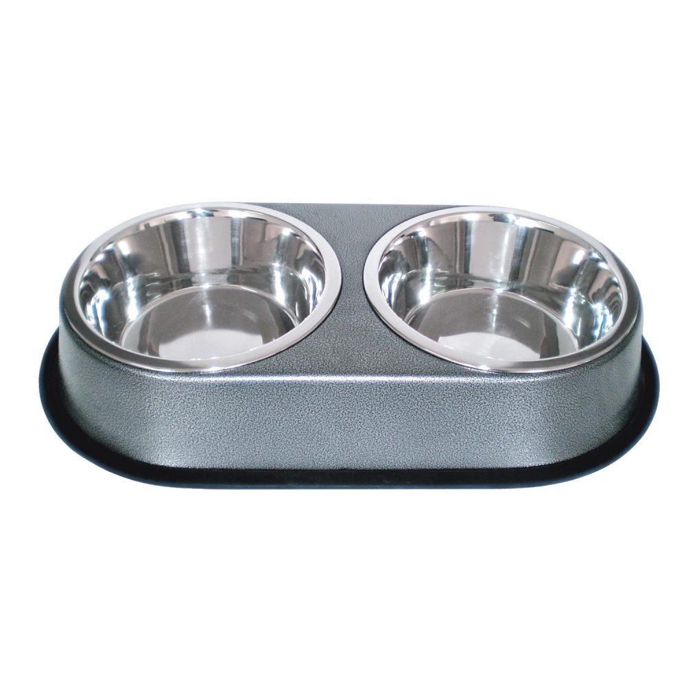 Antique Style Stainless Steel Double Diner | Bowls & Feeding Bowls & Feeding Bowls & Feeding