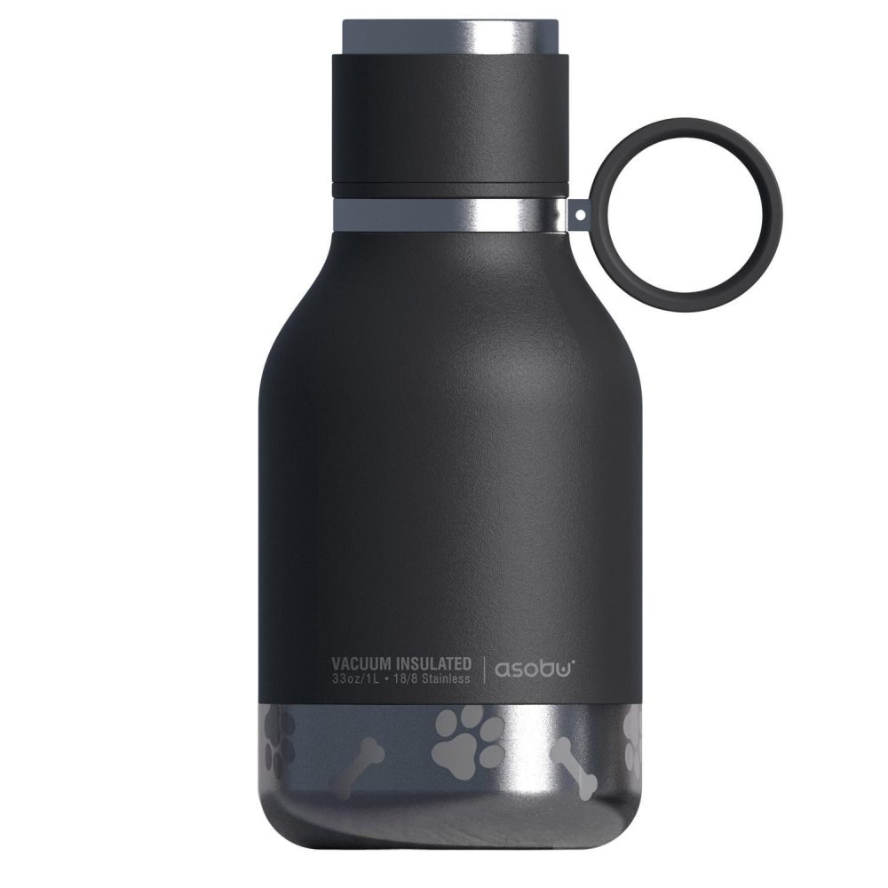 Bailey Stainless Steel Bottle & Bowl – Black | Bowls & Feeding Bowls & Feeding Bowls & Feeding