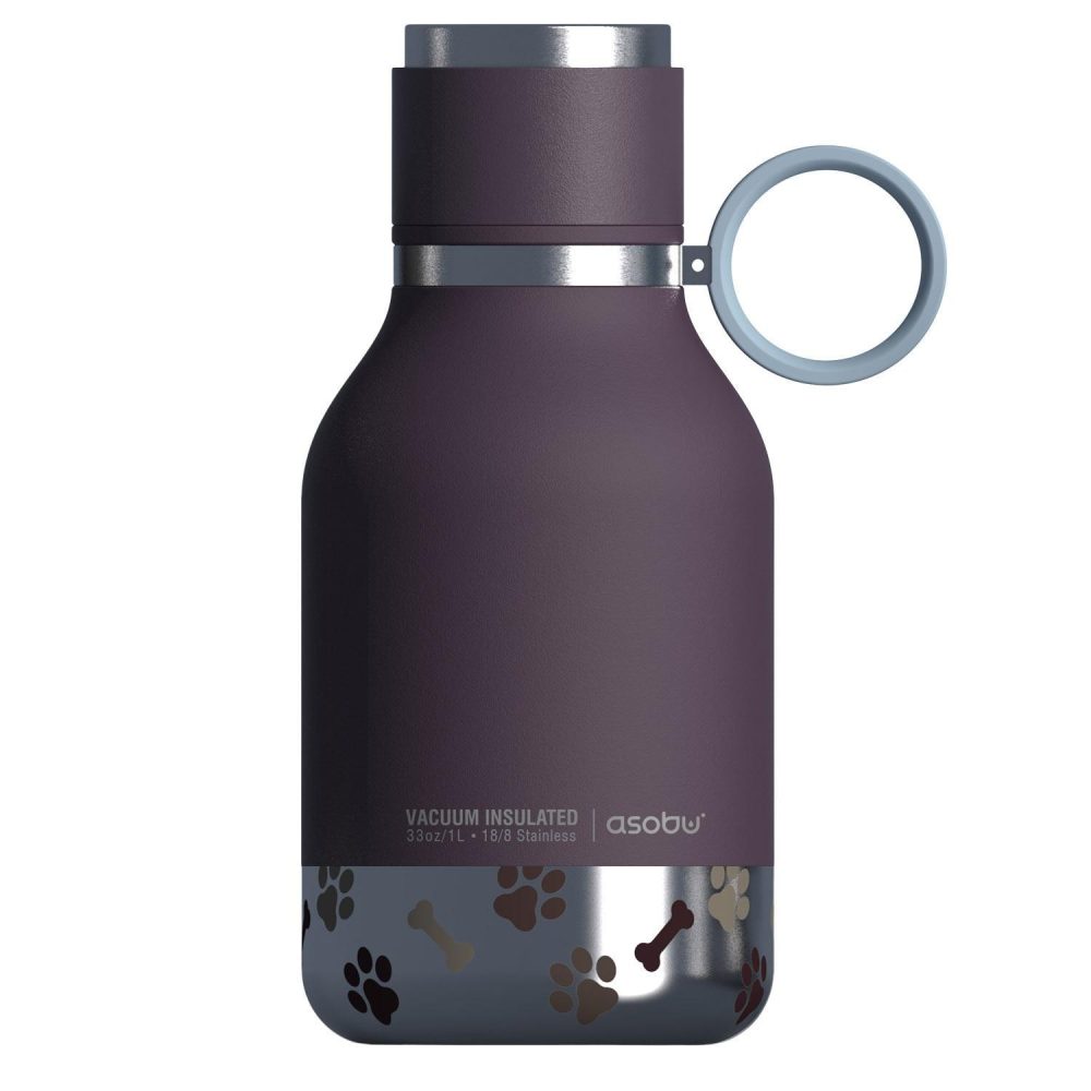 Bailey Stainless Steel Bottle & Bowl – Burgundy | Bowls & Feeding Bowls & Feeding Bowls & Feeding