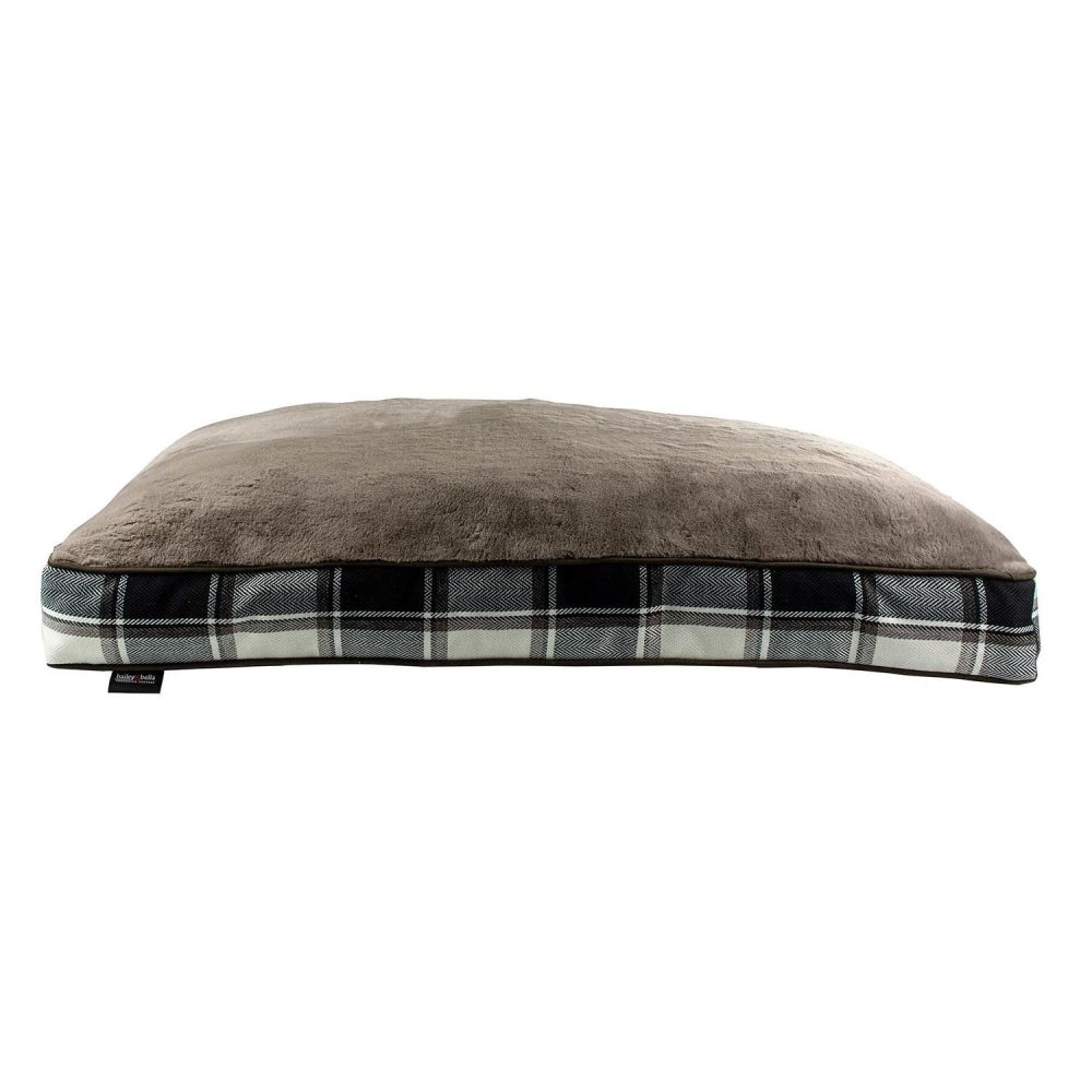 Black, Taupe & Ivory Plaid Pillow Bed | Beds & Mats Beds & Mats Beds & Mats