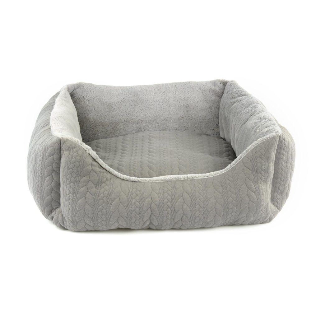 Cable Knit Bolster Bed Grey | Beds & Mats Beds & Mats Beds & Mats