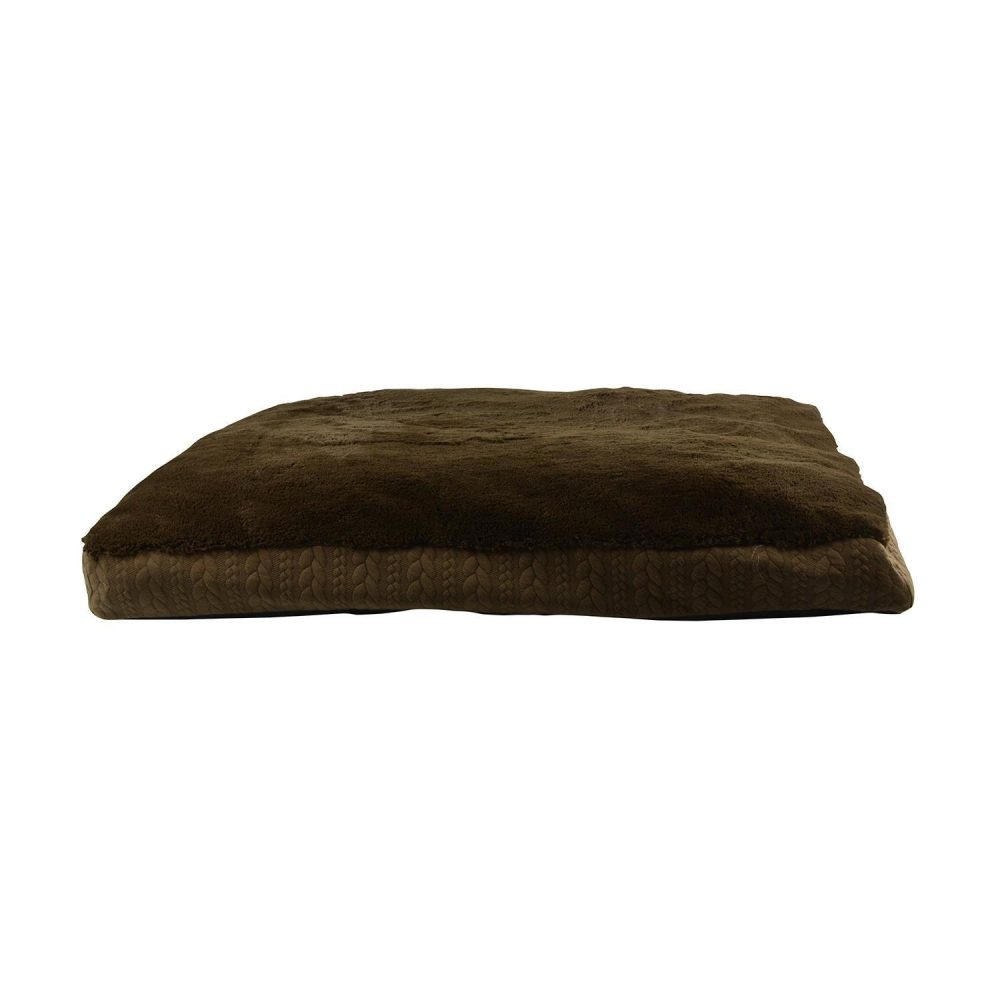 Cable Knit Gusset Pillow Brown | Beds & Mats Beds & Mats Beds & Mats