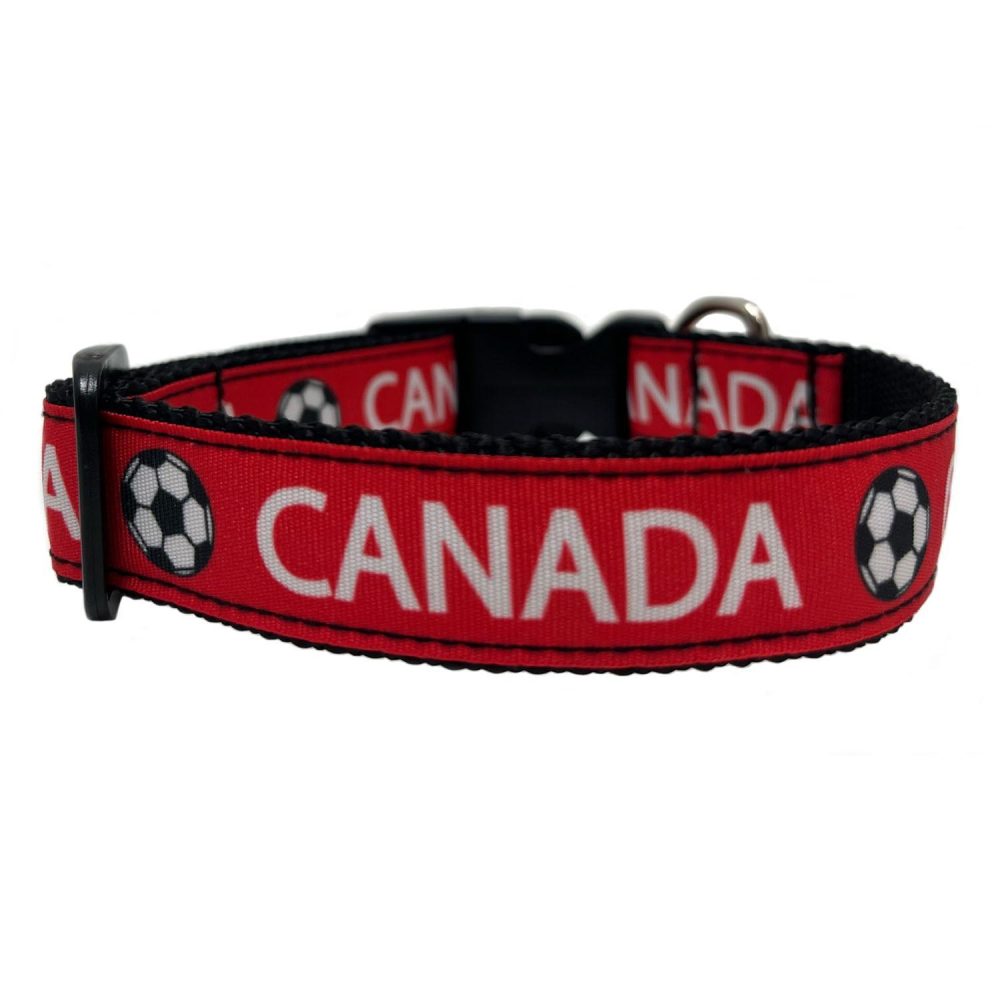 Canadian Soccer Red & White Dog Collar | Collars, Leashes & Harnesses Collars, Leashes & Harnesses Collars, Leashes & Harnesses