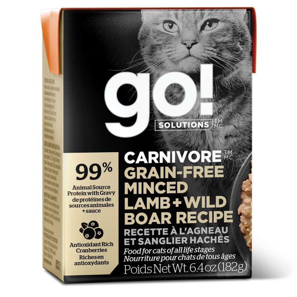 Carnivore Grain-Free Minced Lamb + Wild Boar Recipe Cat Food / 6.4 oz – 24 pk | Wet Food Cat Cat