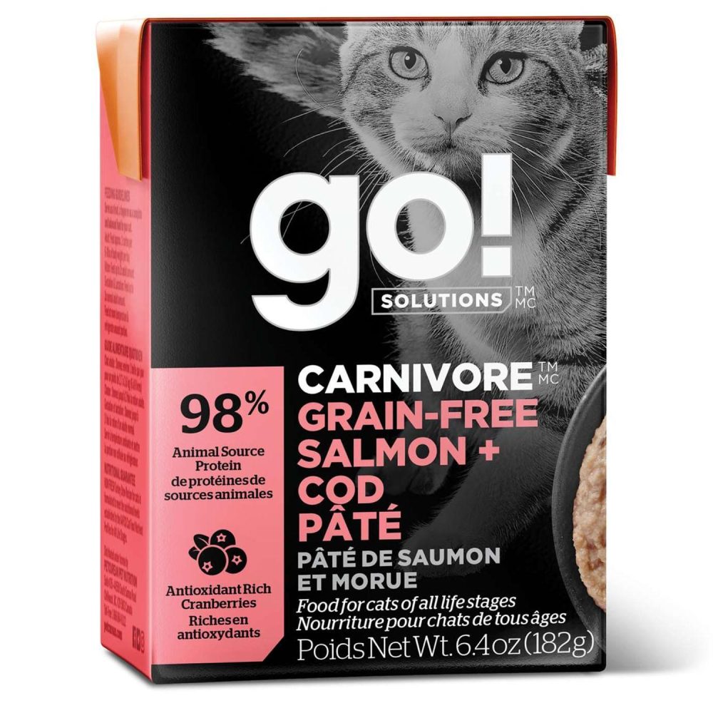 Carnivore Grain-Free Salmon + Cod Pate Recipe Cat Food / 6.4 oz – 24 pk | Wet Food Cat Cat