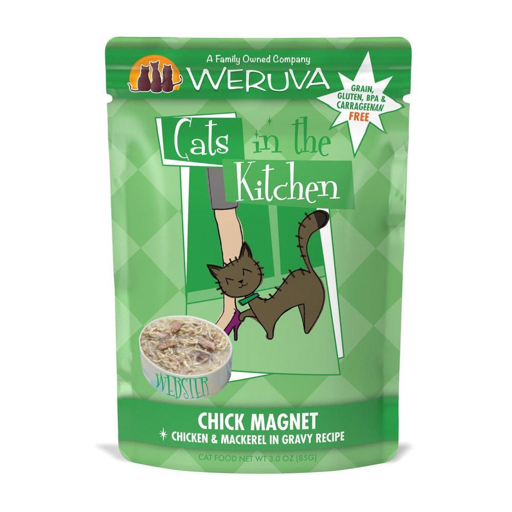 Cats in the Kitchen Chick Magnet Chicken & Mackerel Recipe Cat Food / 3 oz – 12 pk | Wet Food Cat Cat