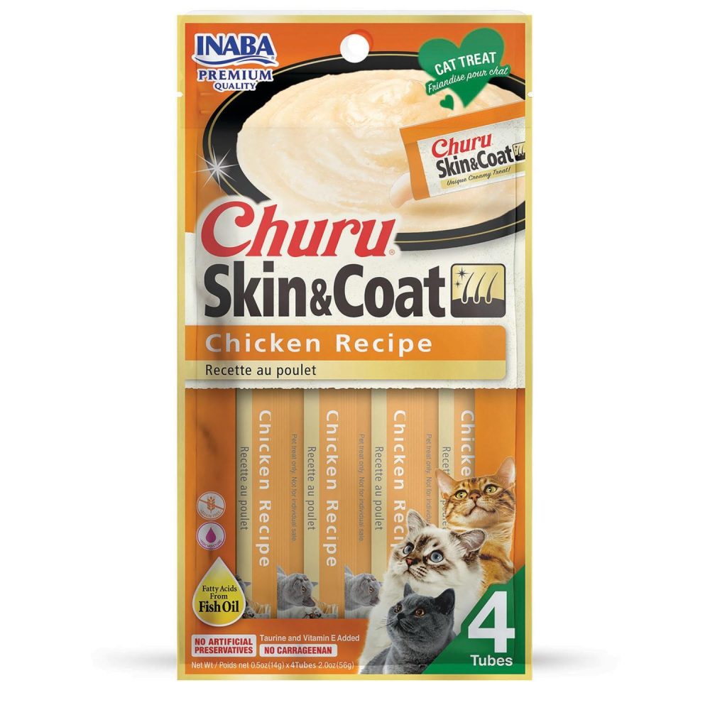 Churu Skin & Coat Chicken Recipe Cat Treats / 4 pk – 6 pk | Broths & Food Toppers Broths & Food Toppers Broths & Food Toppers