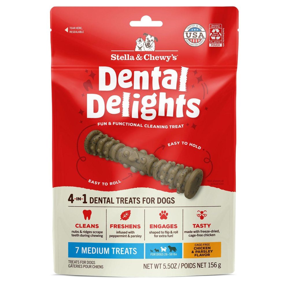 Dental Delights Chicken & Parsley Flavour Medium Dog Treats | Dental Chews & Treats Dental Chews & Treats Dental Chews & Treats