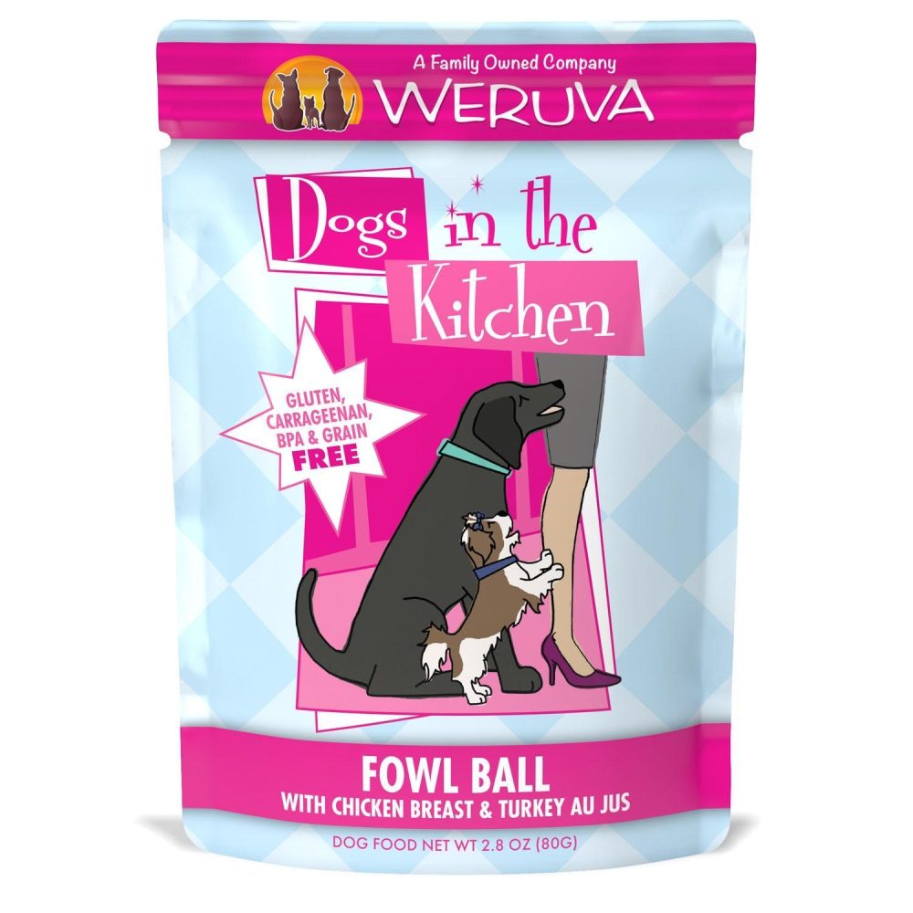 Dogs in the Kitchen Fowl Ball with Chicken Breast & Turkey Dog Food / 2.8 oz – 12 pk | Wet Food Dog Dog