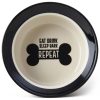 Eat Drink Repeat Woof Bowl Black & White | Bowls & Feeding Bowls & Feeding Bowls & Feeding