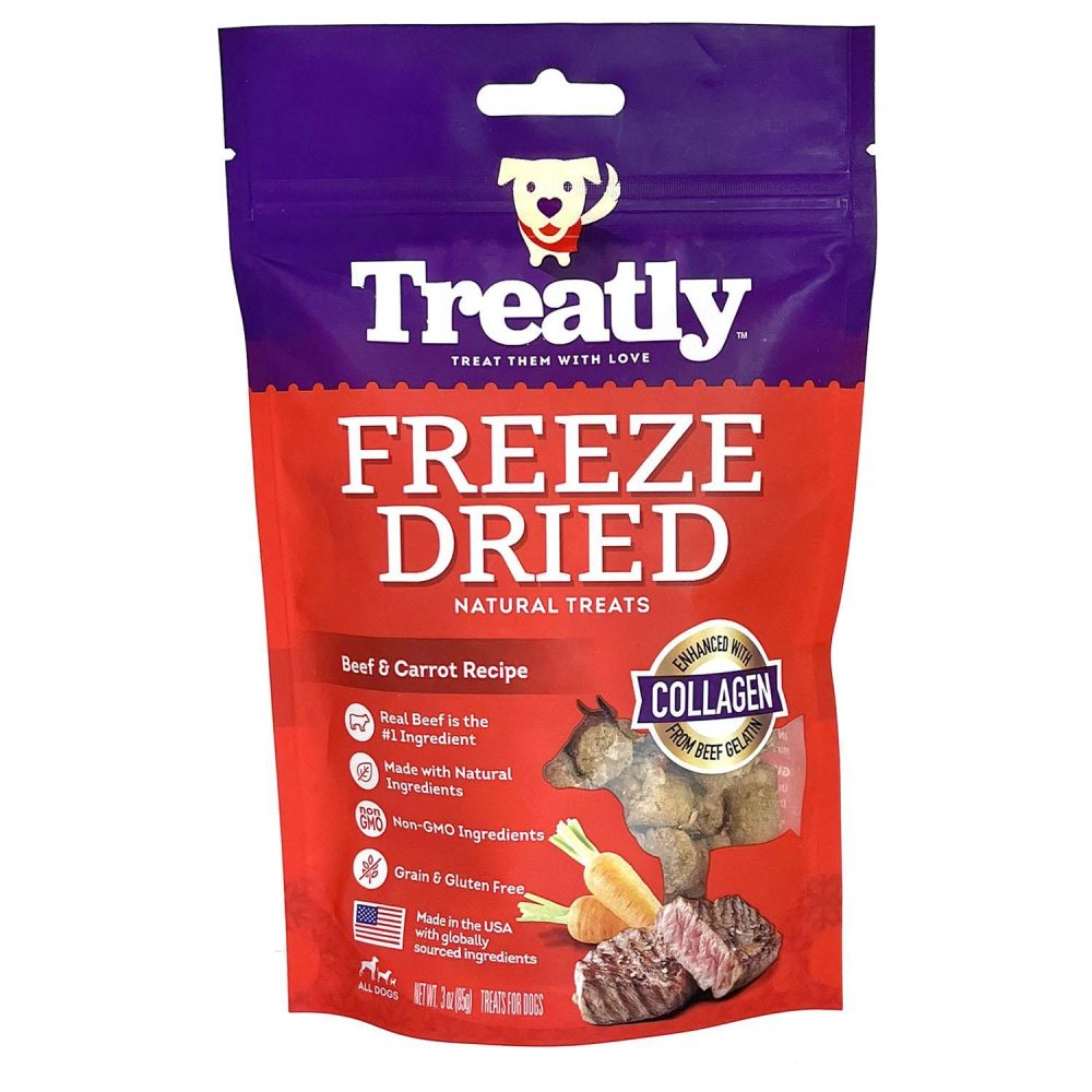 Freeze Dried Beef & Carrot Collagen Dog Treats | Freeze Dried & Dehydrated Treats Dog Dog