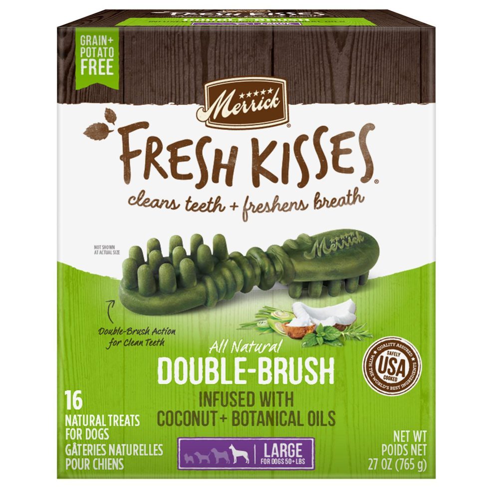 Fresh Kisses Double-Brush Coconut & Botanical Oils Large Breed Dog Treats | Dental Chews & Treats Dental Chews & Treats Dental Chews & Treats