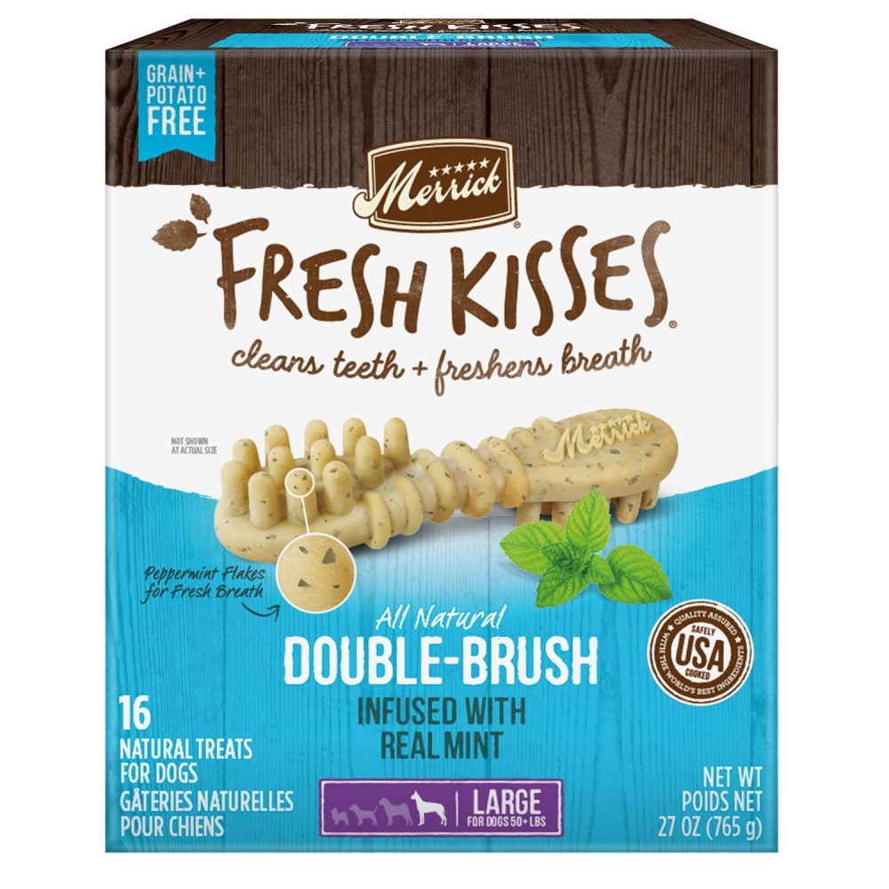 Fresh Kisses Double-Brush Real Mint Large Breed Dog Treats | Dental Chews & Treats Dental Chews & Treats Dental Chews & Treats