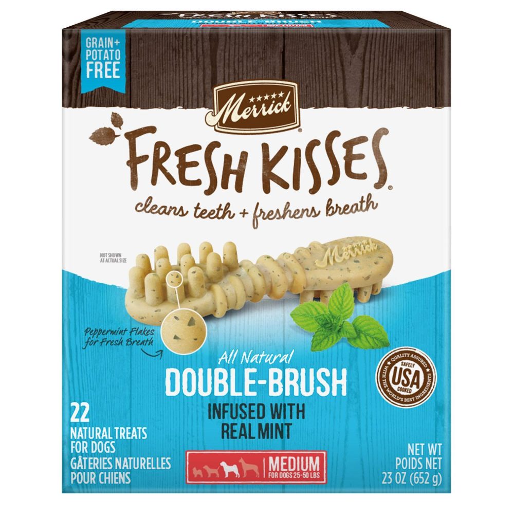 Fresh Kisses Double-Brush Real Mint Medium Breed Dog Treats | Dental Chews & Treats Dental Chews & Treats Dental Chews & Treats