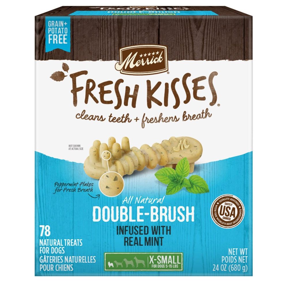 Fresh Kisses Double-Brush Real Mint X-Small Breed Dog Treats | Dental Chews & Treats Dental Chews & Treats Dental Chews & Treats