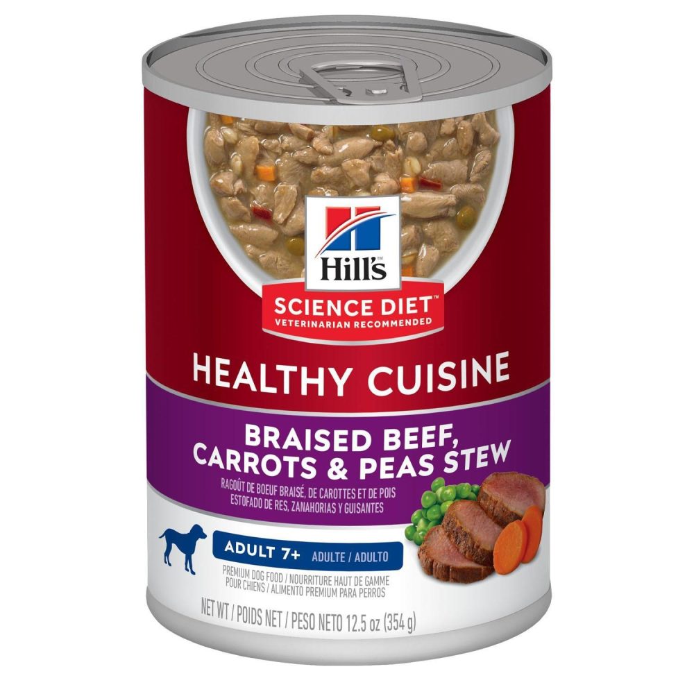 Healthy Cuisine Braised Beef, Carrots & Peas Stew Adult 7+ Dog Food / 12.5 oz – 12 pk | Wet Food Dog Dog