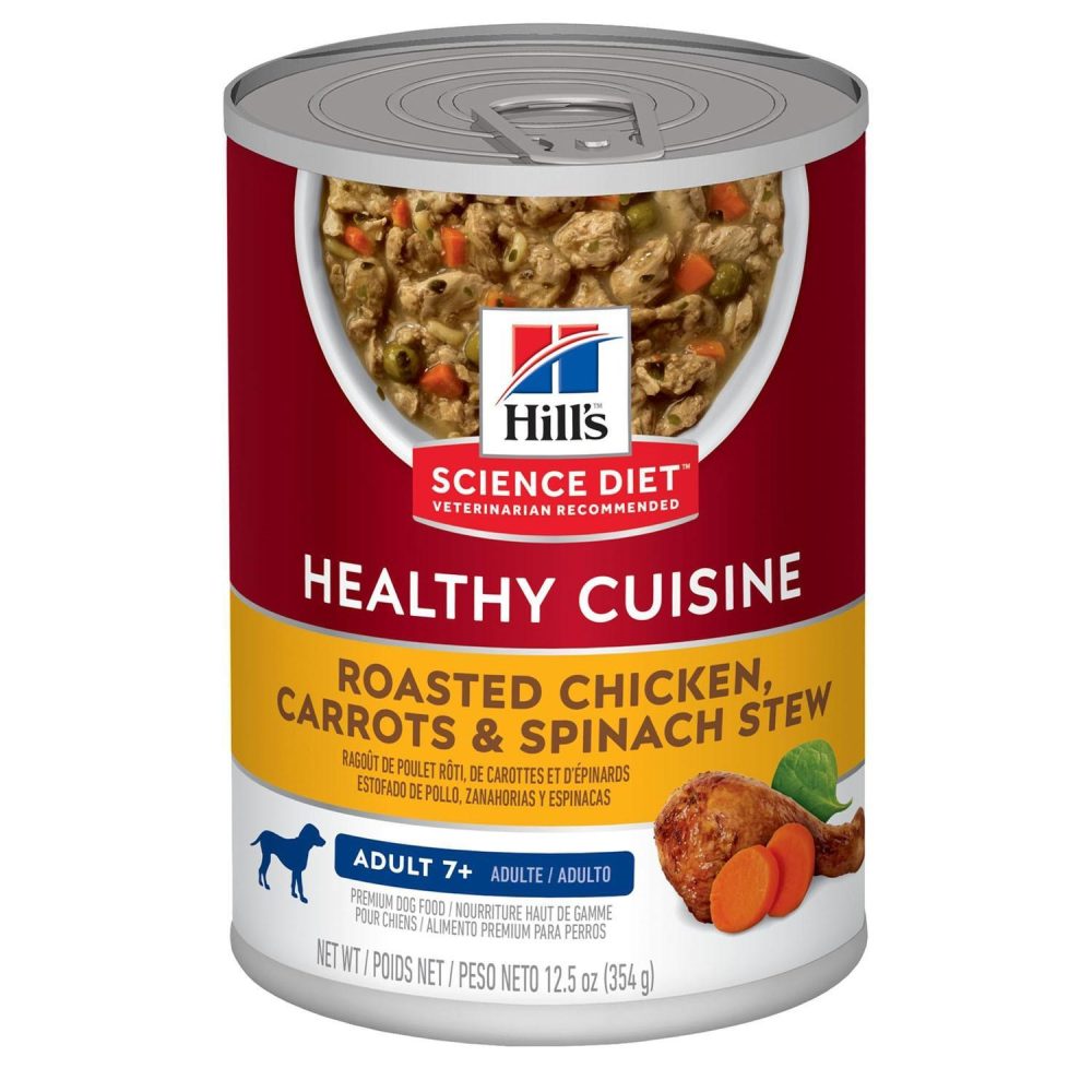 Healthy Cuisine Roasted Chicken, Carrots, & Spinach Stew Adult 7+ Dog Food / 12.5 oz – 12 pk | Wet Food Dog Dog