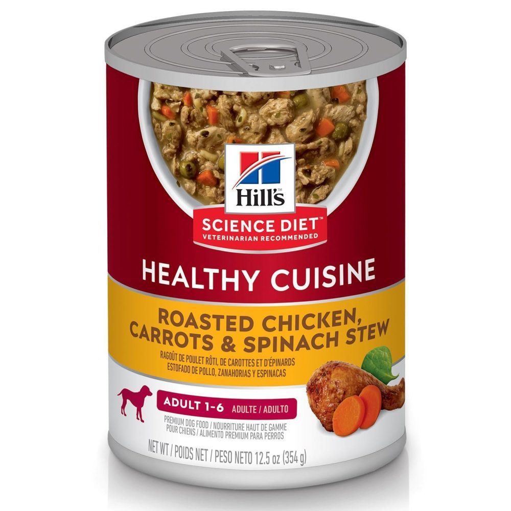 Healthy Cuisine Roasted Chicken Carrots & Spinach Stew Adult Dog Food / 12.8 oz – 12 pk | Wet Food Dog Dog