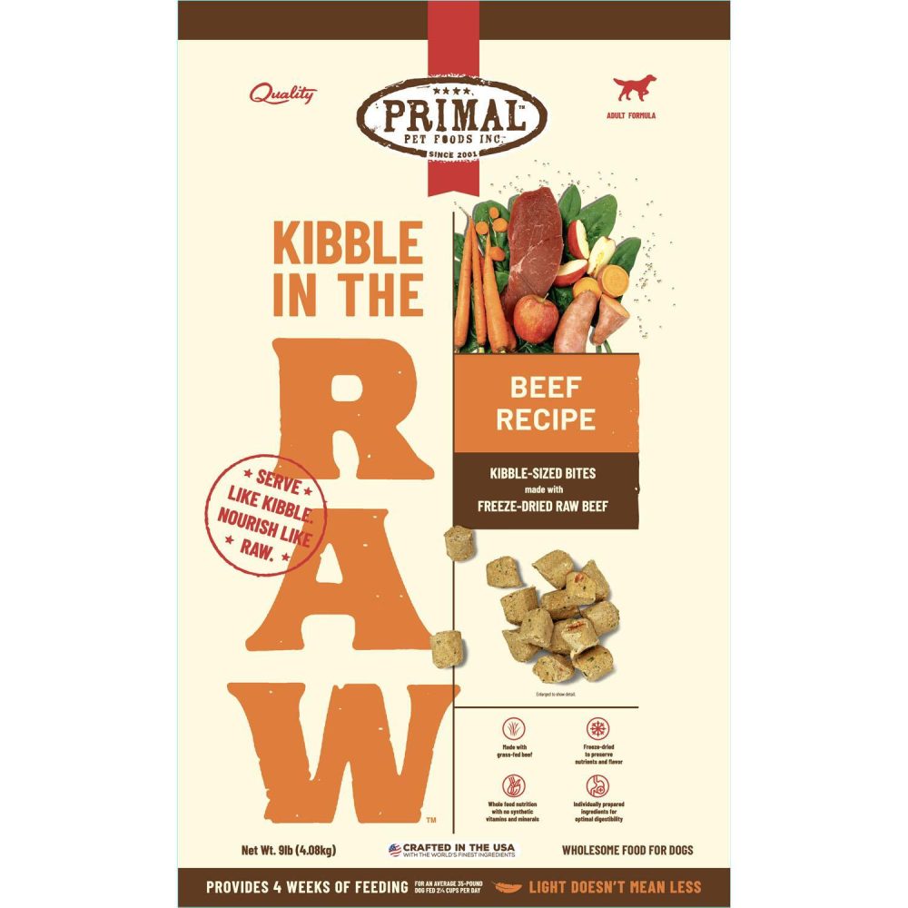 Kibble in the Raw Beef Recipe Adult Dog Food | Freeze Dried Food Dog Dog