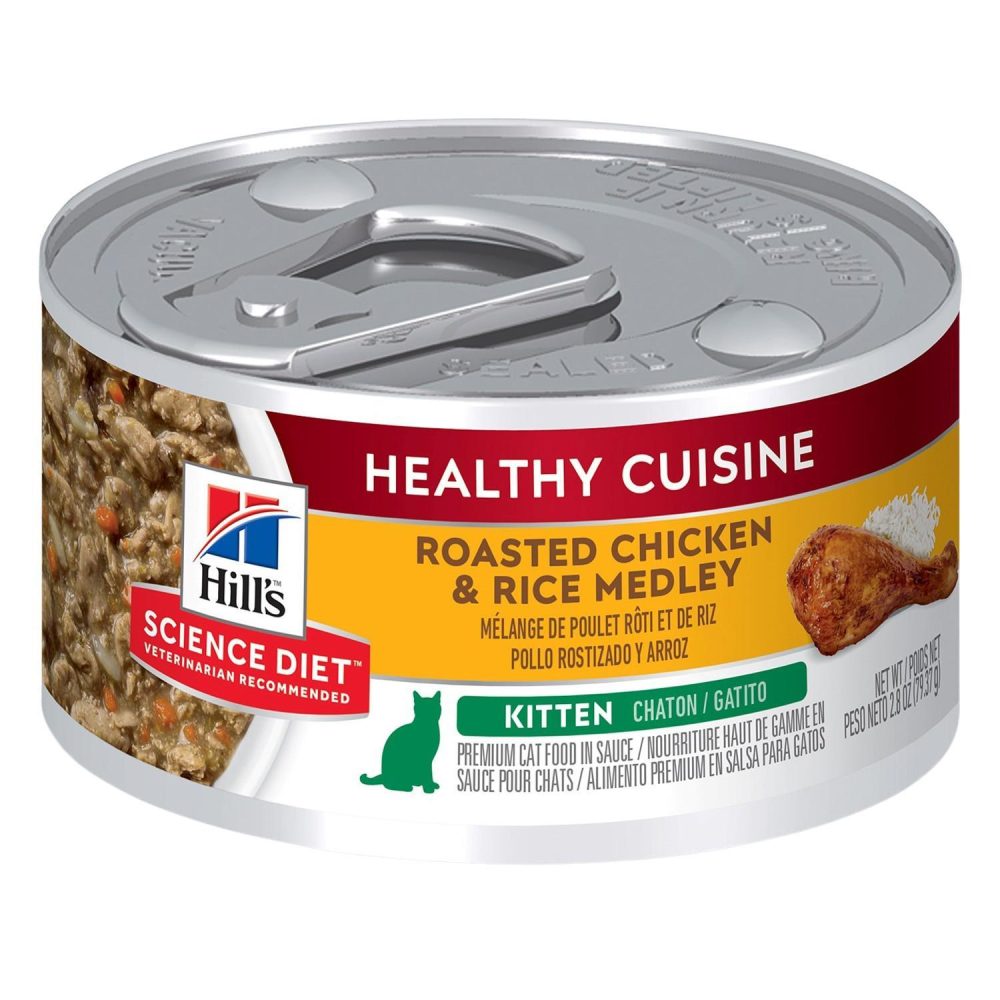 Kitten Healthy Cuisine Roasted Chicken & Rice Medley / 2.8 oz – 24 pk | Wet Food Cat Cat