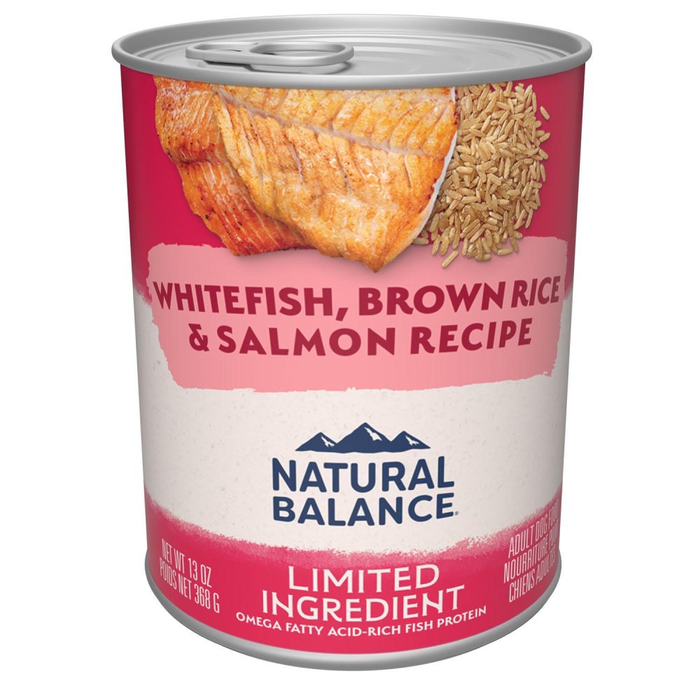 Limited Ingredient Whitefish Brown Rice & Salmon Recipe Adult Dog Food / 13 oz – 12 pk | Wet Food Dog Dog