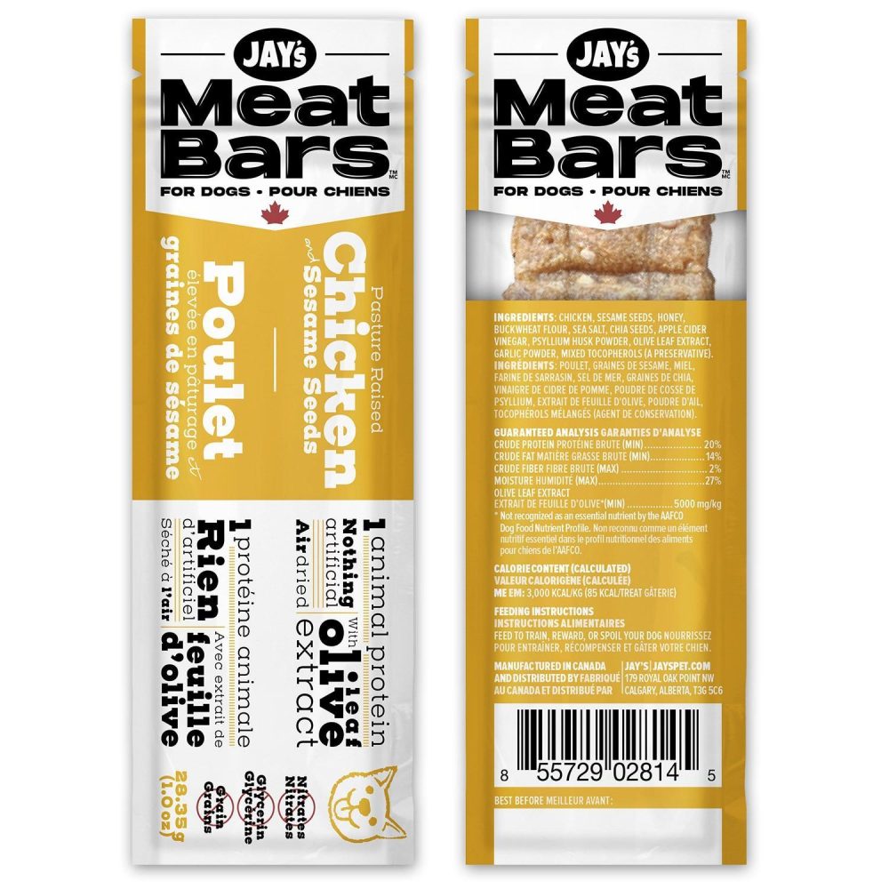 Meat Bars Pasture Raised Chicken & Sesame | Soft & Chewy Treats Dog Dog