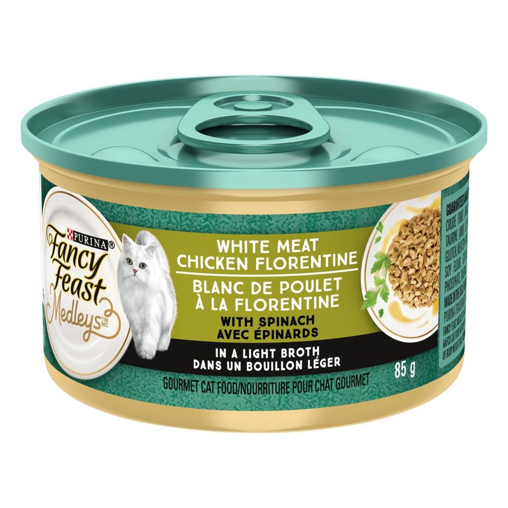 Medleys White Meat Chicken Florentine Adult Cat Food / 3 oz – 24 pk | Wet Food Cat Cat