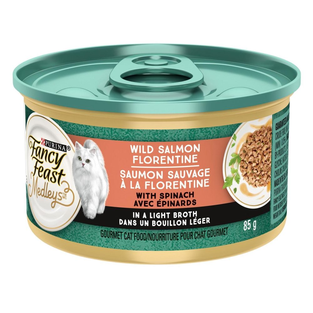 Medleys Wild Salmon Florentine Adult Cat Food / 3 oz – 24 pk | Wet Food Cat Cat