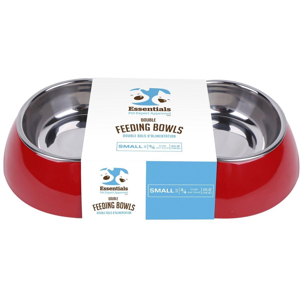 Melamine Double Feeding Bowl Red | Bowls & Feeding Bowls & Feeding Bowls & Feeding