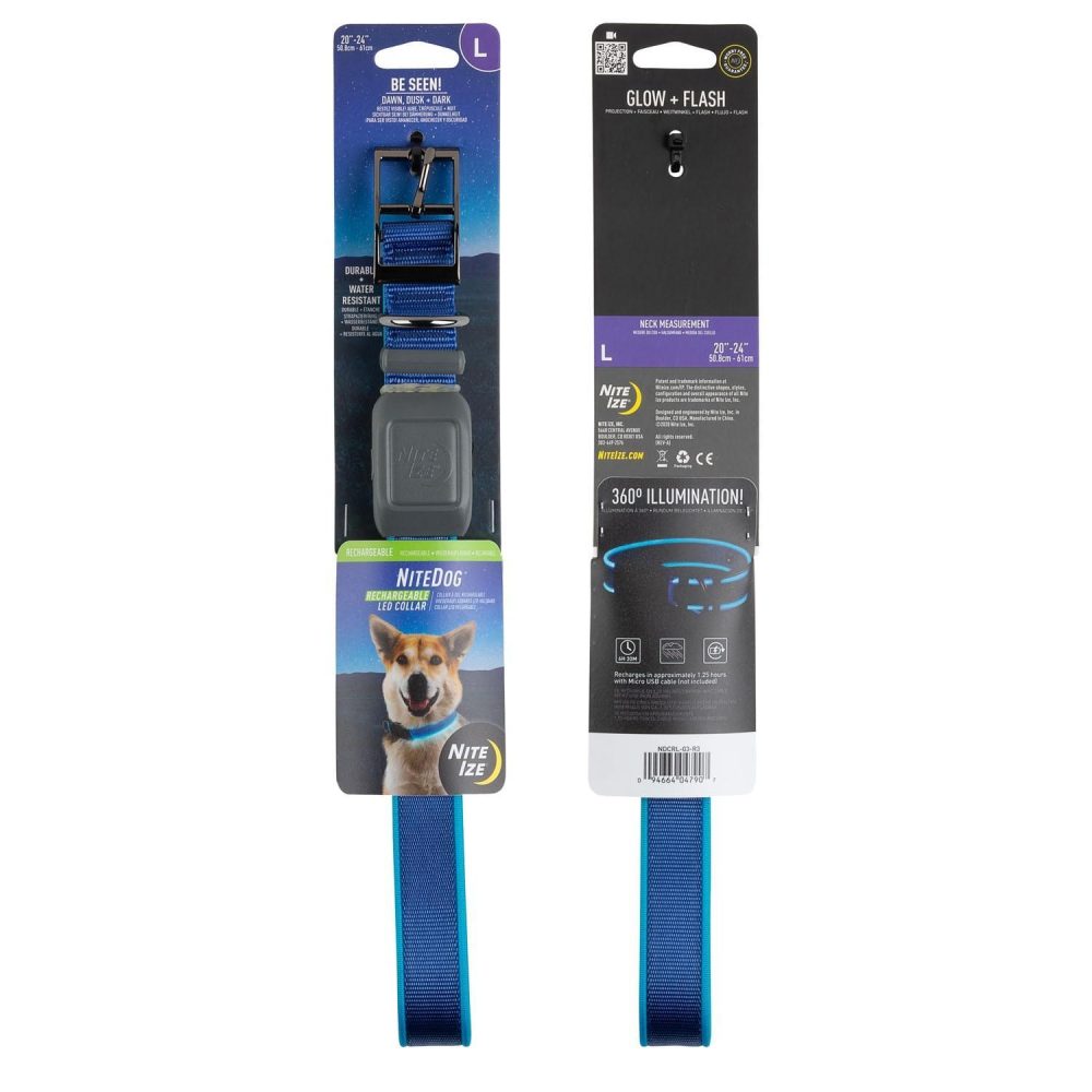 NiteDog Rechargeable LED Blue Dog Collar | Collars, Leashes & Harnesses Collars, Leashes & Harnesses Collars, Leashes & Harnesses