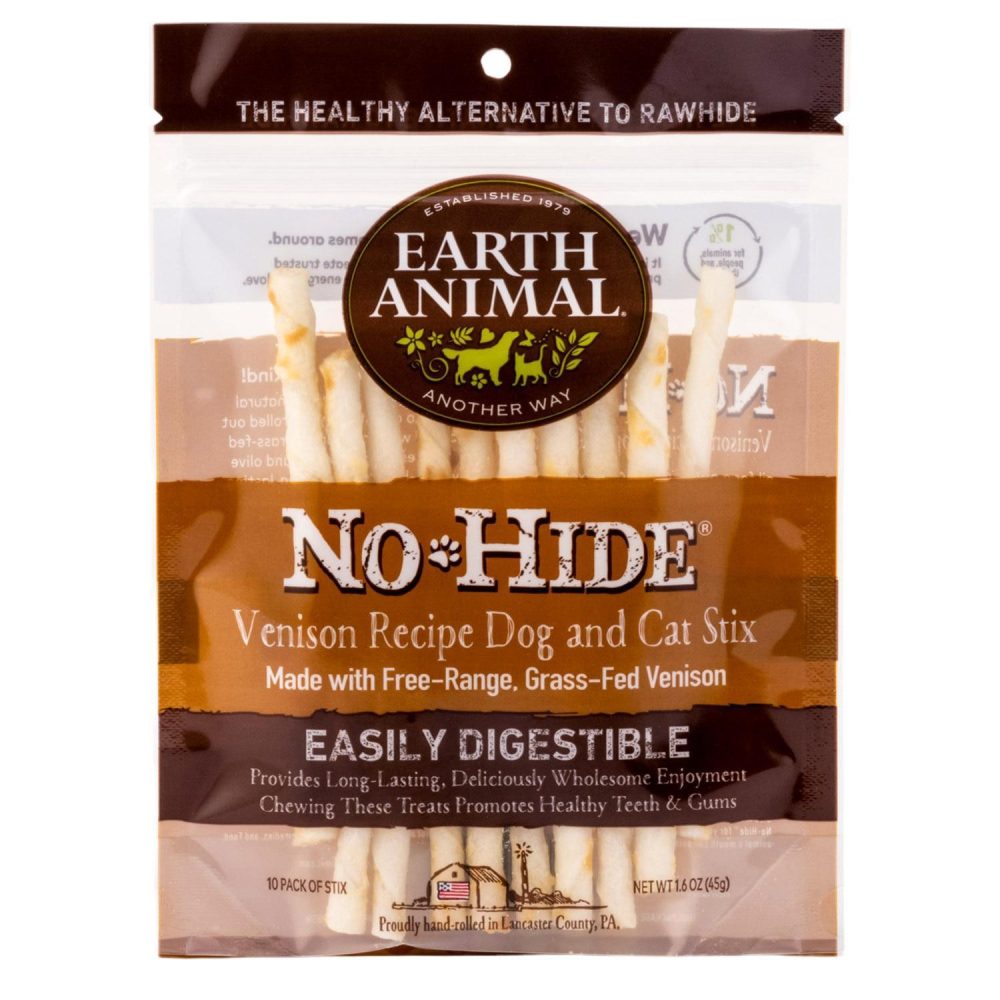 No-Hide Grass-Fed Venison Stix Natural Rawhide Alternative Dog & Cat Chew / 10 pack | Treats Bones & Chews Cat