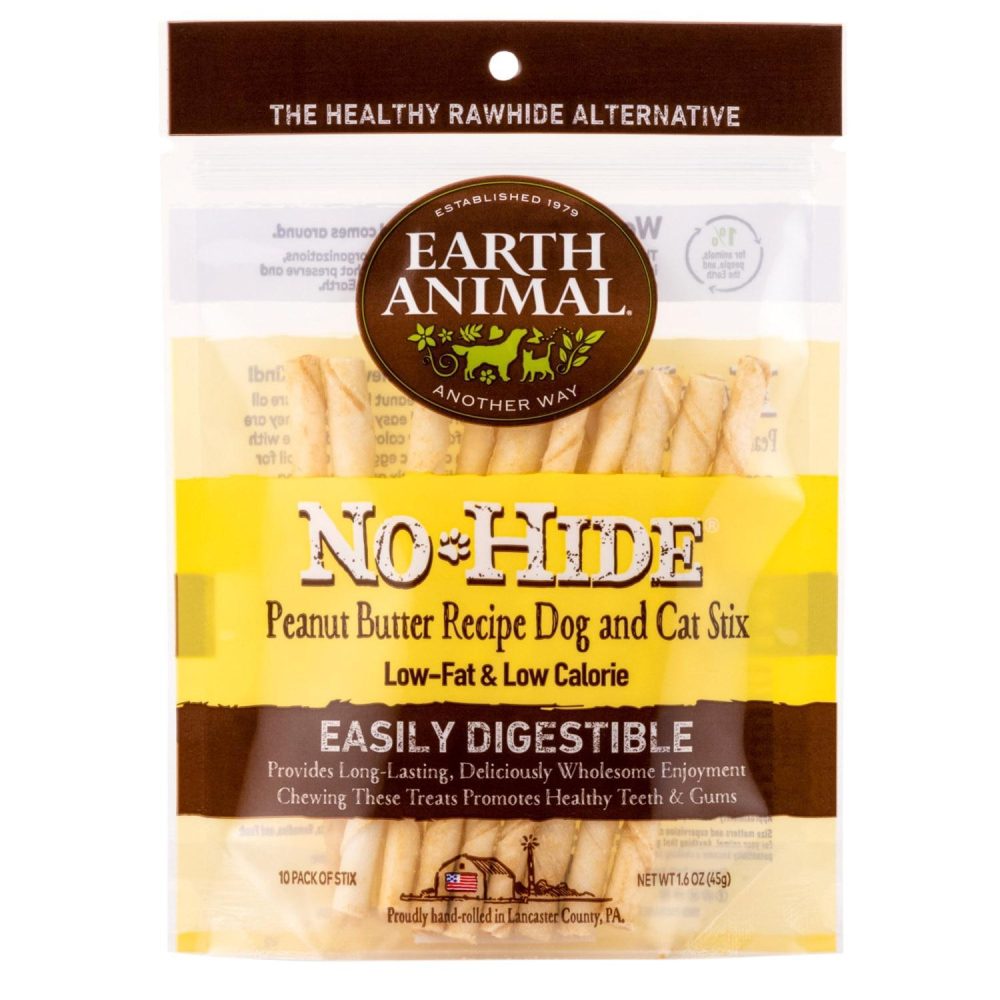 No-Hide Peanut Butter Stix Natural Rawhide Alternative Dog & Cat Chew / 10 pack | Treats Bones & Chews Cat