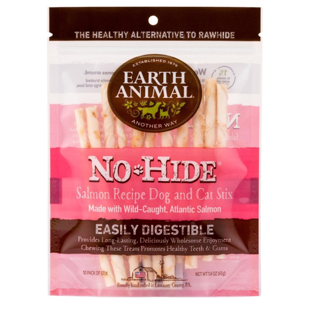 No-Hide Wild-Caught Salmon Stix Natural Rawhide Alternative Dog & Cat Chew / 10 pack | Treats Bones & Chews Cat