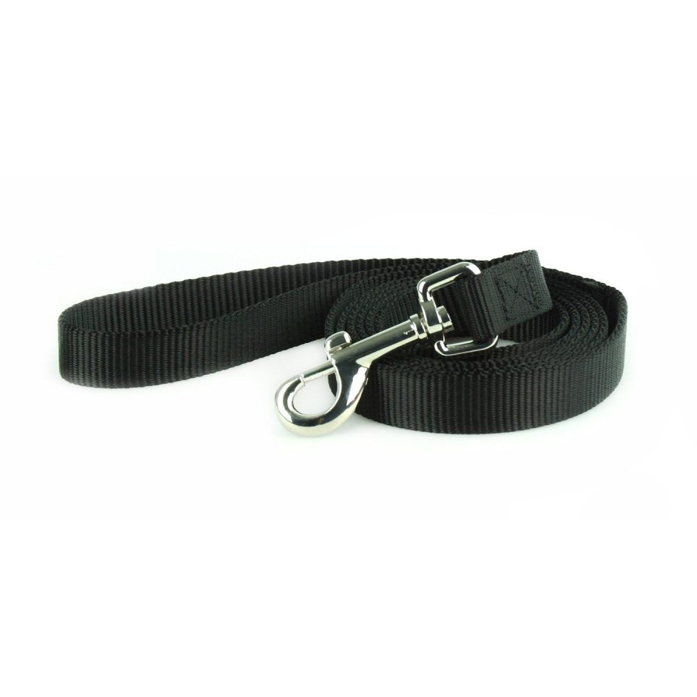 Nylon 1in Black Dog Leash | Collars, Leashes & Harnesses Collars, Leashes & Harnesses Collars, Leashes & Harnesses