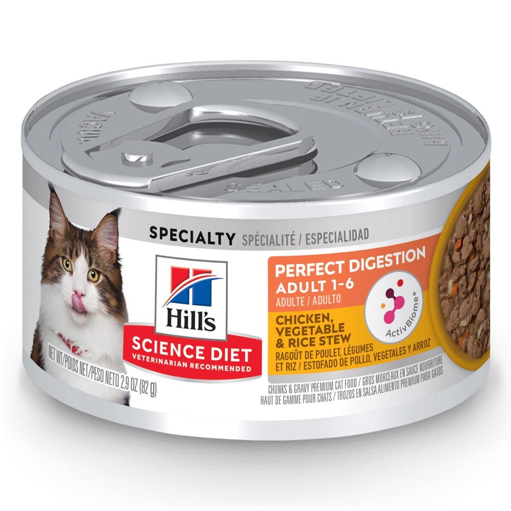 Perfect Digestion Chicken, Vegetable & Rice Stew Adult Cat Food / 2.9 oz – 24 pk | Wet Food Cat Cat