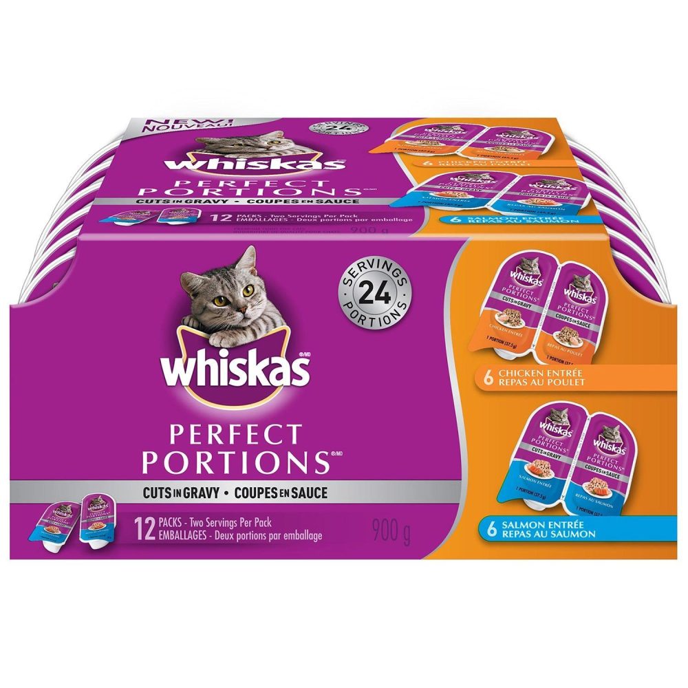 Perfect Portions Chicken and Salmon Cuts In Gravy Variety Pack / 12 pack – 2 pk | Wet Food Cat Cat