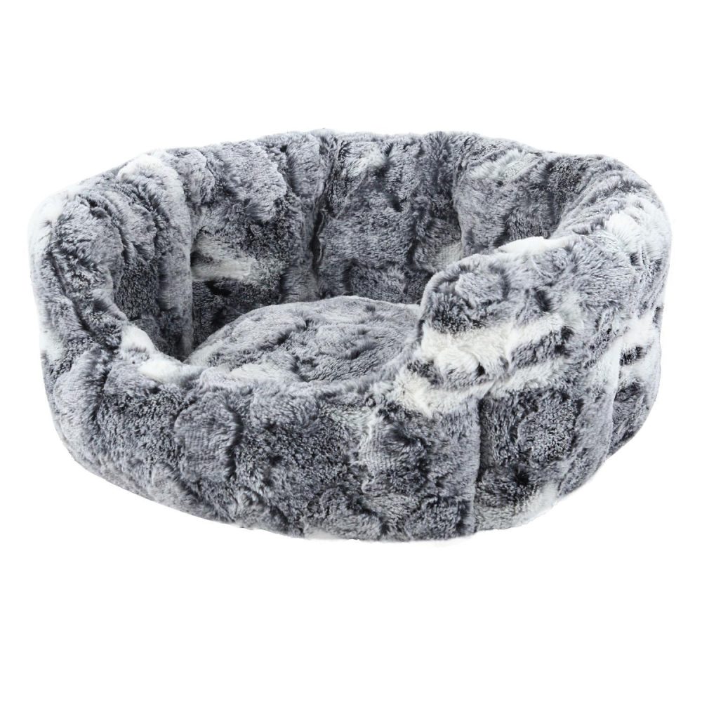 Plush Printed Cuddle Bed Grey | Beds & Mats Beds & Mats Beds & Mats