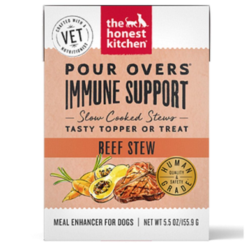 Pour Overs Immunity Support Beef Stew Dog Food Topper / 5.5 oz – 12 pk | Broths & Food Toppers Broths & Food Toppers Broths & Food Toppers