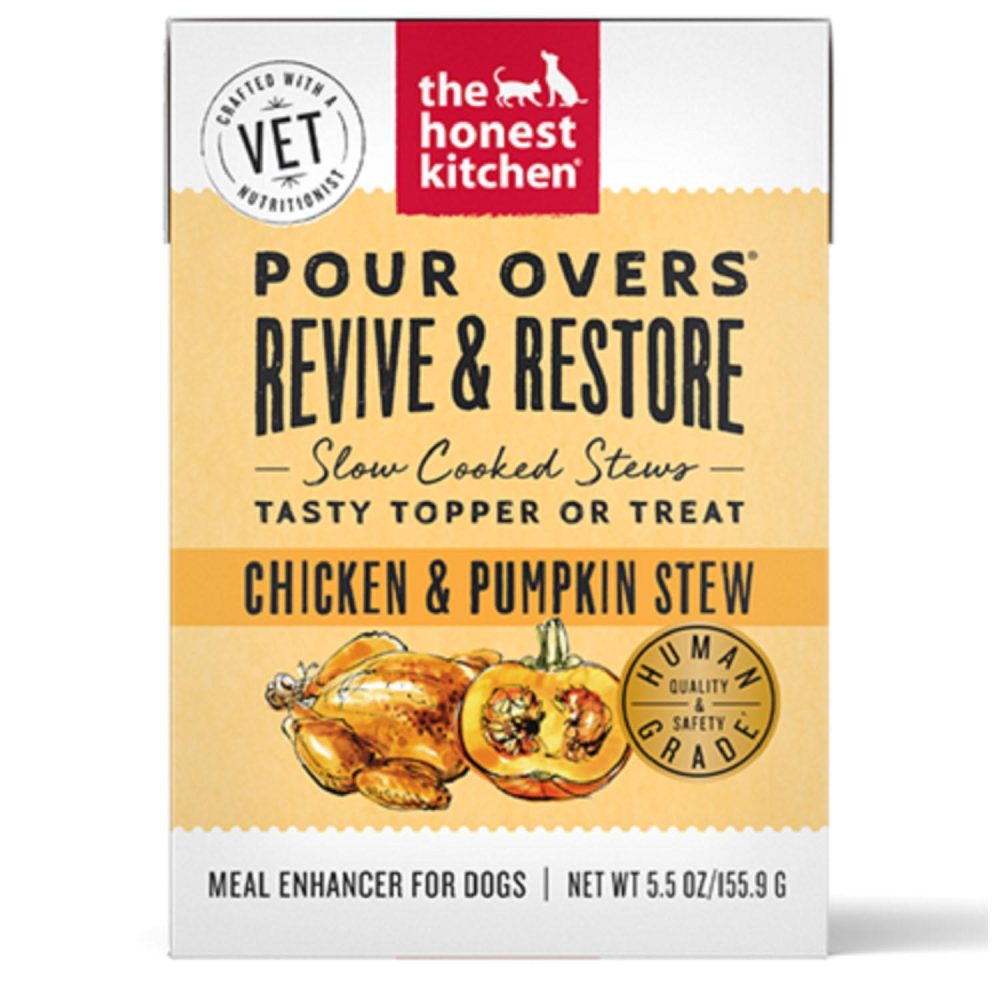 Pour Overs Revive & Restore Chicken & Pumpkin Stew Dog Food Topper / 5.5 oz – 12 pk | Broths & Food Toppers Broths & Food Toppers Broths & Food Toppers