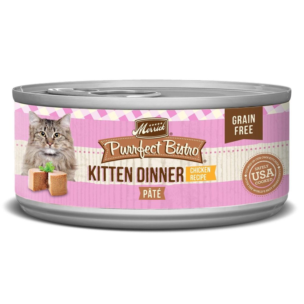 Purrfect Bistro Grain Free Kitten Dinner Chicken Pate Recipe Cat Food / 5.5 oz – 24 pk | Wet Food Cat Cat