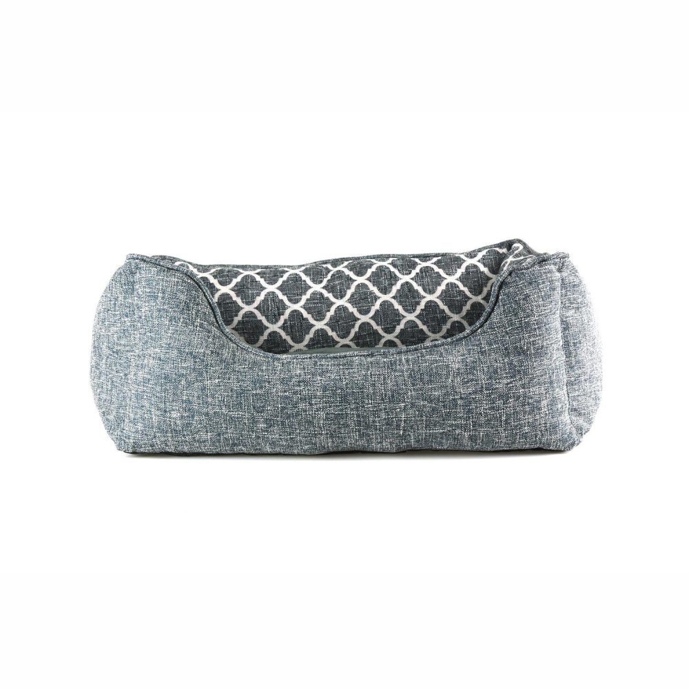 Quatrefoil Print Bolster Bed Grey | Beds & Mats Beds & Mats Beds & Mats