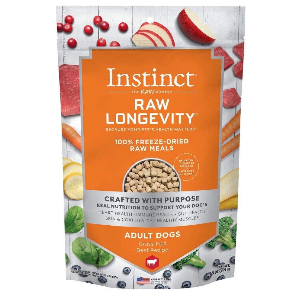 Raw Longevity Freeze-Dried Grass-Fed Beef Recipe Adult Dog Food | Freeze Dried Food Dog Dog