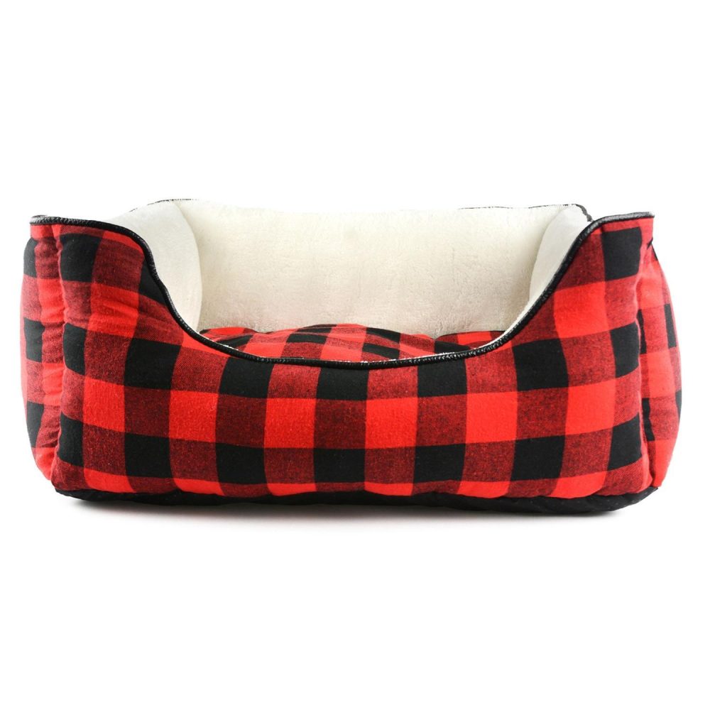 Red & Black Buffalo Check Bolster Bed | Beds & Mats Beds & Mats Beds & Mats