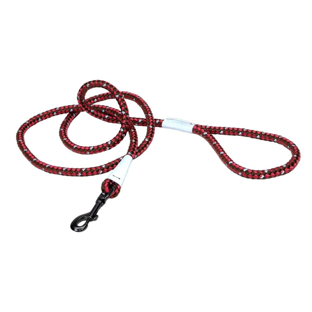 Reflective Braided Rope Snap Dog Leash – Berry | Collars, Leashes & Harnesses Collars, Leashes & Harnesses Collars, Leashes & Harnesses