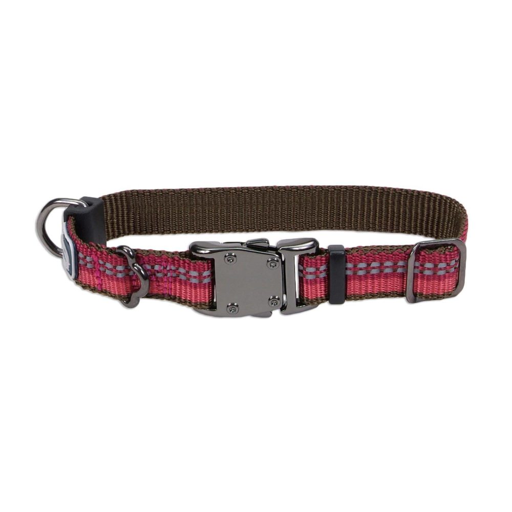 Relfective Nylon Adjustable Dog Collar – Berry | Collars, Leashes & Harnesses Collars, Leashes & Harnesses Collars, Leashes & Harnesses