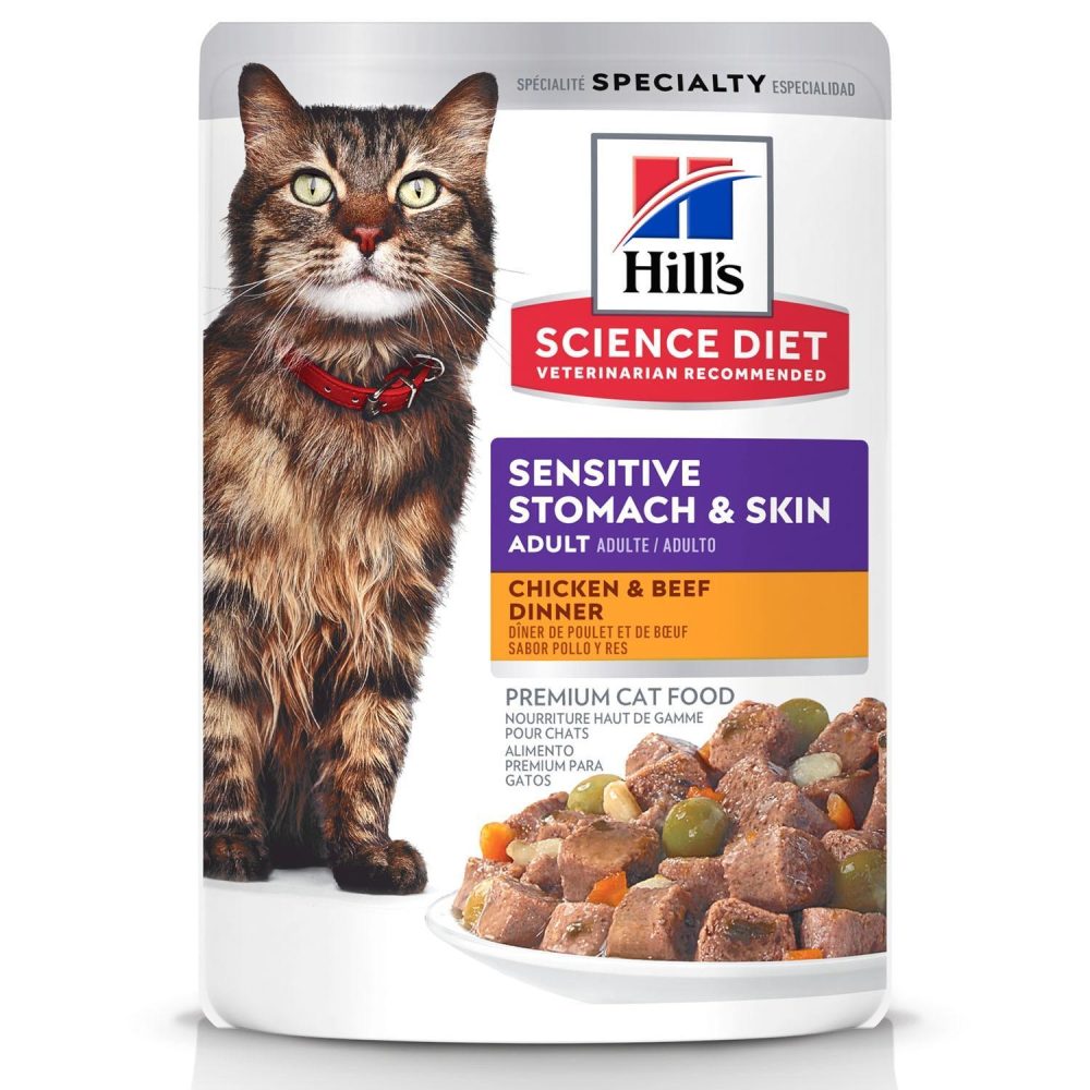 Sensitive Stomach & Skin Chicken & Beef Dinner Adult Cat Food / 2.8 oz – 24 pk | Wet Food Cat Cat