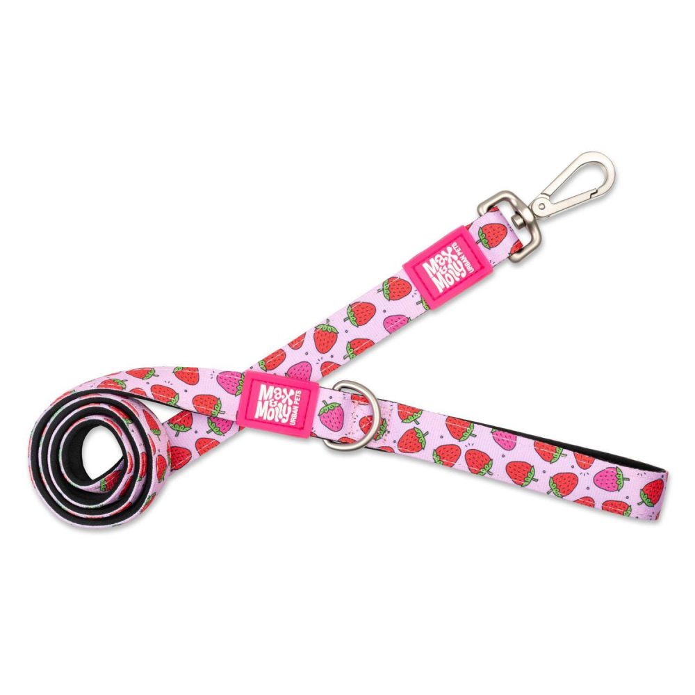 Soft Padded Neoprene 1in Strawberry Dog Leash | Collars, Leashes & Harnesses Collars, Leashes & Harnesses Collars, Leashes & Harnesses