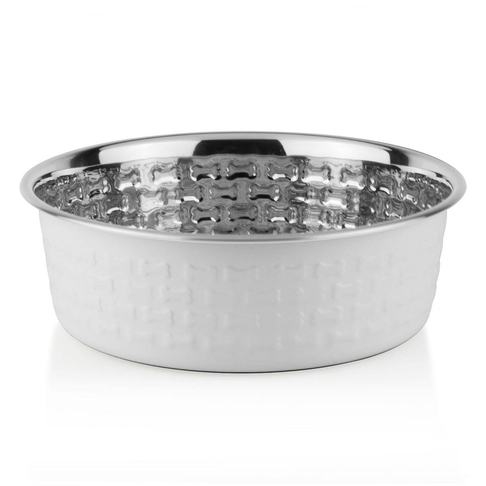 Stainless Steel White Dog Bowl | Bowls & Feeding Bowls & Feeding Bowls & Feeding