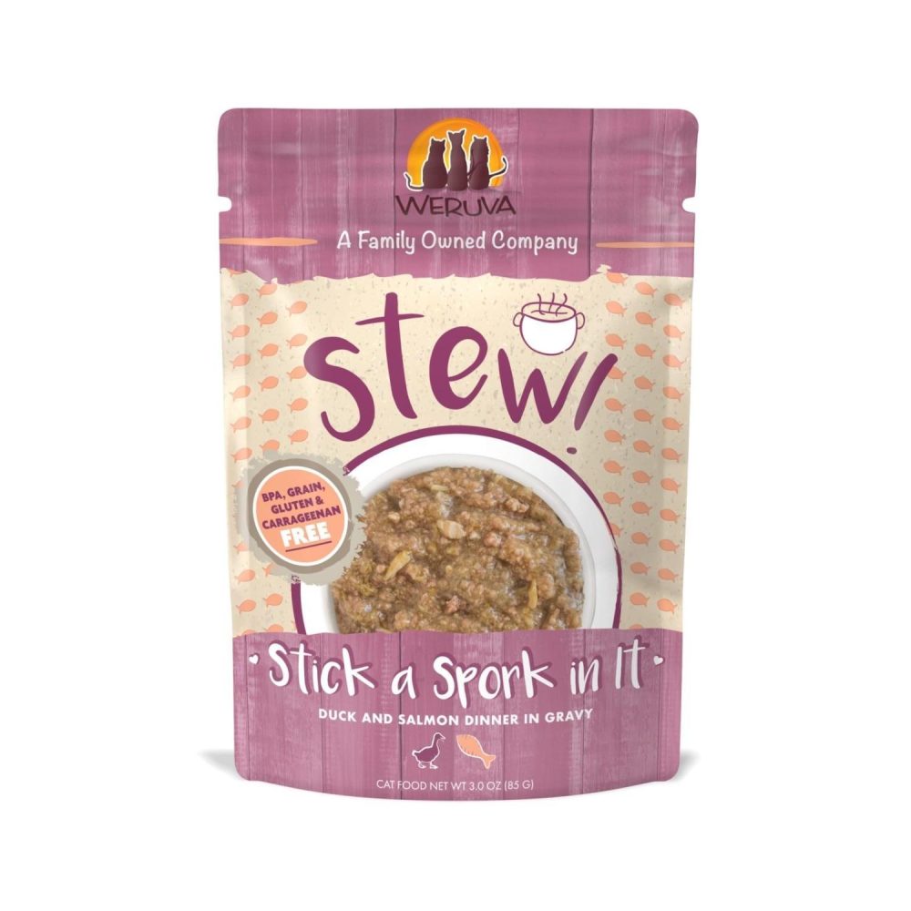 Stew! Stick a Spork in It Duck & Salmon Dinner Cat Food / 3 oz – 12 pk | Wet Food Cat Cat